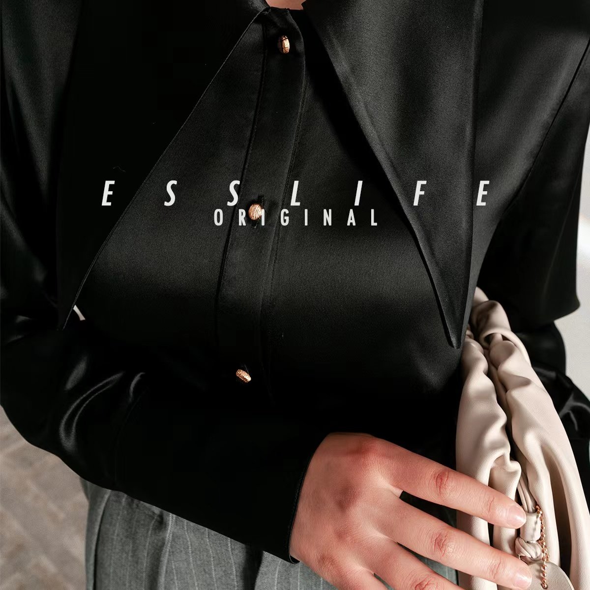 2022 New Satin Fabric Acetate Blouses Skirt Casual Dresses Women's Sets