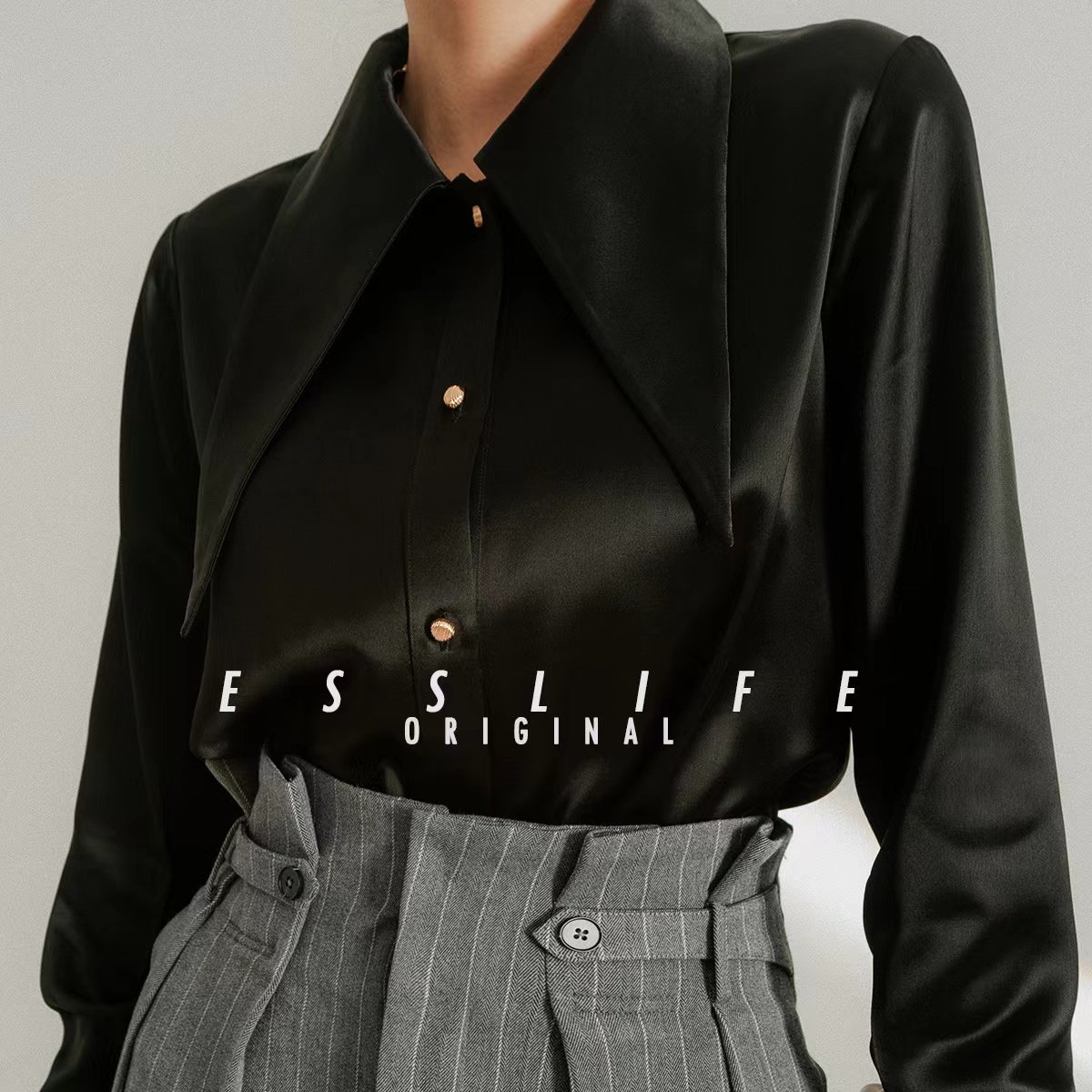 2022 New Satin Fabric Acetate Blouses Skirt Casual Dresses Women's Sets
