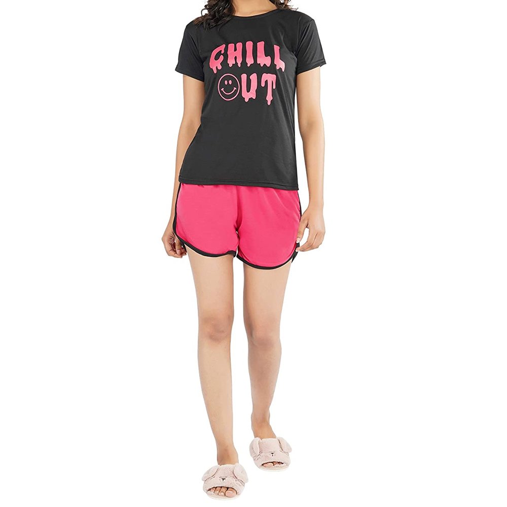 Latest fashion design Casual wear women's T Shirt and shorts sets Twin Sets casual women clothing twin set