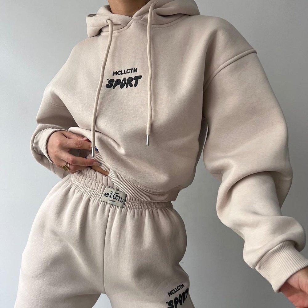 2024 New arrival sporty women hoodie set women hoodie and pants set custom hoodie and sweatpants set