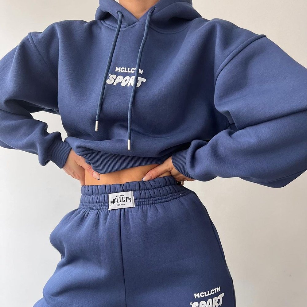 2024 New arrival sporty women hoodie set women hoodie and pants set custom hoodie and sweatpants set