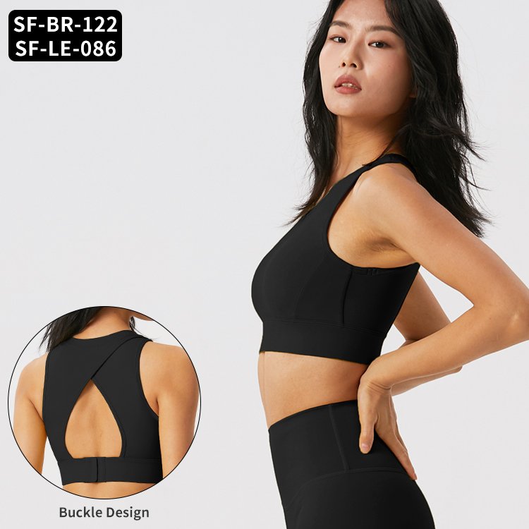 New Sports All-In-One Fixed Shock-Absorbing High Collar Anti-Roll Tight Side Fitness Clothing Plus Size Women's Sets Yoga Sets