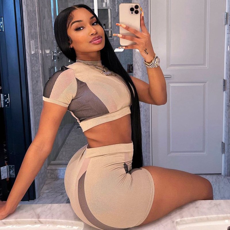 2023New Arrival High Waisted Women's Sets 2 Piece Shorts Set Women