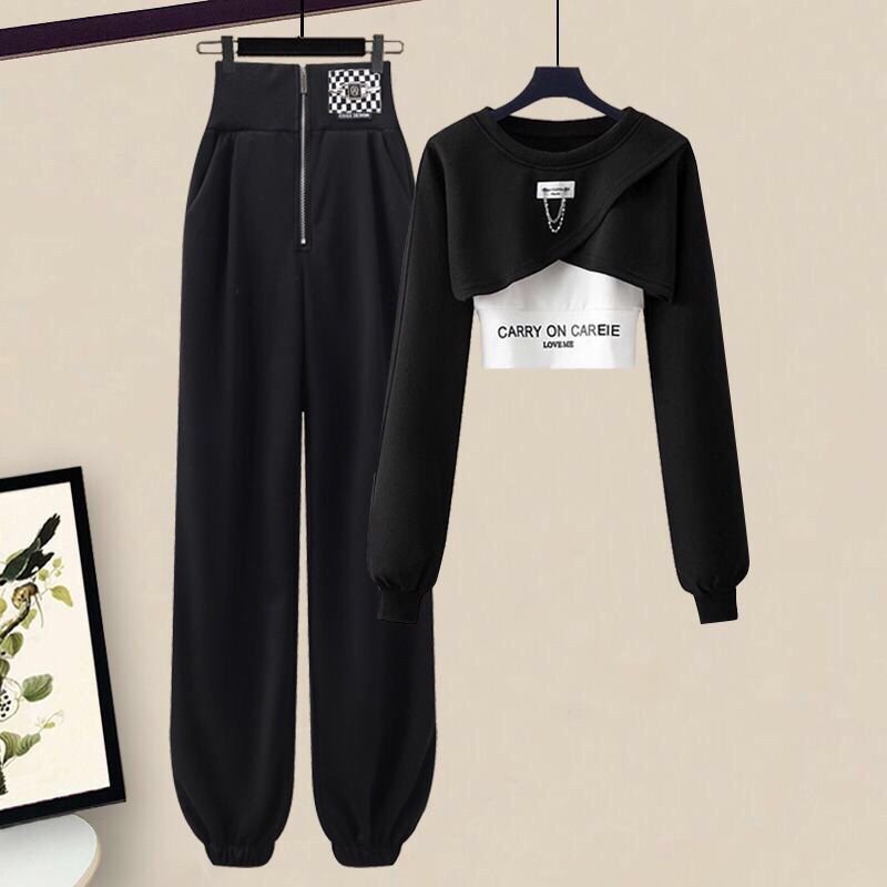 Women's Autumn Winter Tracksuit Set 2023 New Fashion Short Sweater Top + Vest + Pantsthree-piece Korean Elegant Sportswear Suit