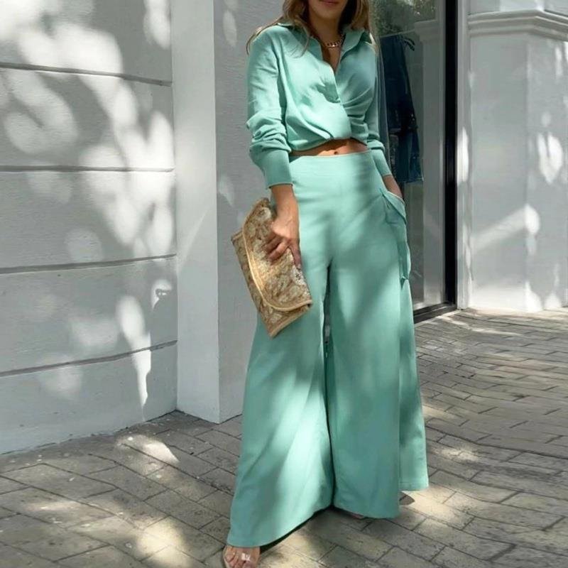 Boutique Wholesale Autumn New Retro Style Loose Pocket Fashion Casual Women's Set