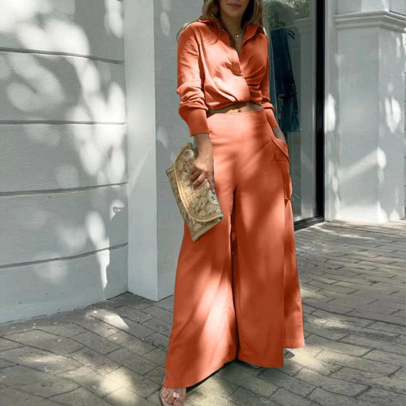 Boutique Wholesale Autumn New Retro Style Loose Pocket Fashion Casual Women's Set