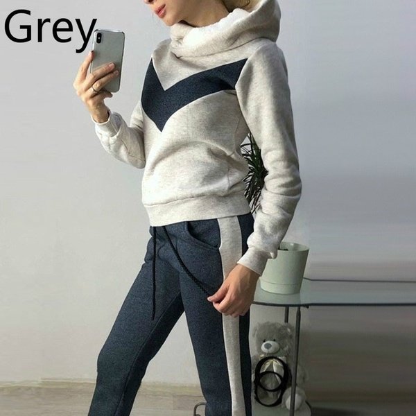 Wholesale Women's warm clothing autumn and winter new suit sports and leisure fleece set two-piece