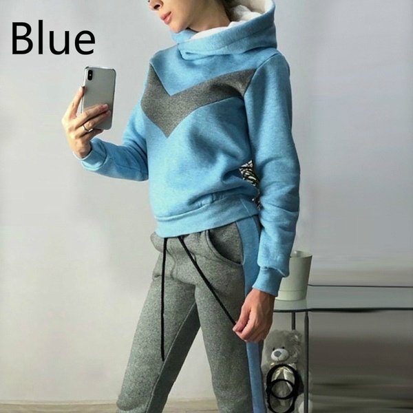Wholesale Women's warm clothing autumn and winter new suit sports and leisure fleece set two-piece