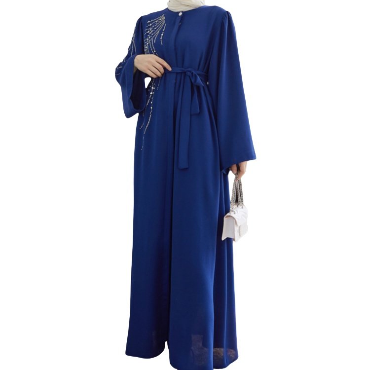 Middle Eastern Women's Muslim Dress Turkey Dubai sequins beaded Abaya islamic women clothes long veiled dresses