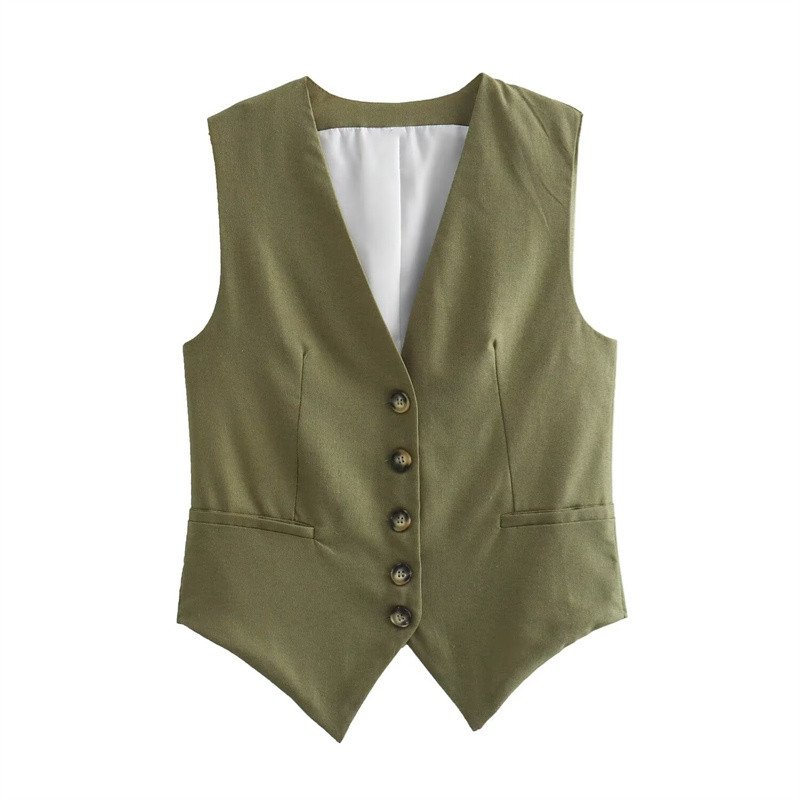 TAOP&ZA women's clothing 2024 summer new solid color simple vest temperament commuting pants solid color trousers casual pants