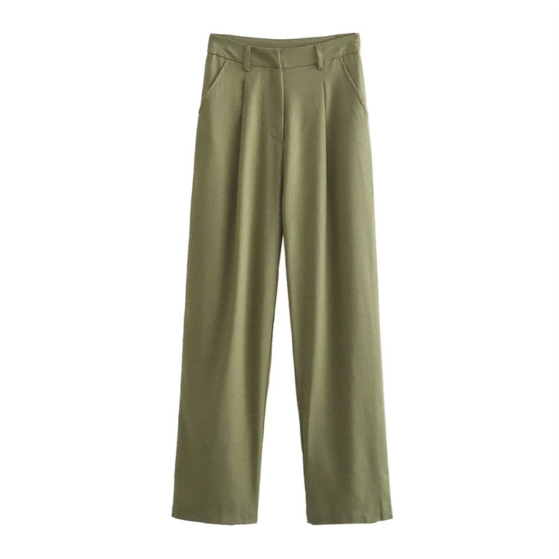 TAOP&ZA women's clothing 2024 summer new solid color simple vest temperament commuting pants solid color trousers casual pants