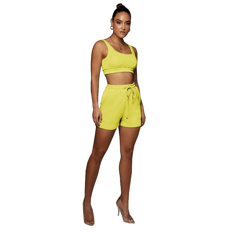 Women's Fashion Casual Bodycon Sleeve Crop Top With Shorts Sets Plus Size Two Piece Women Clothing Set