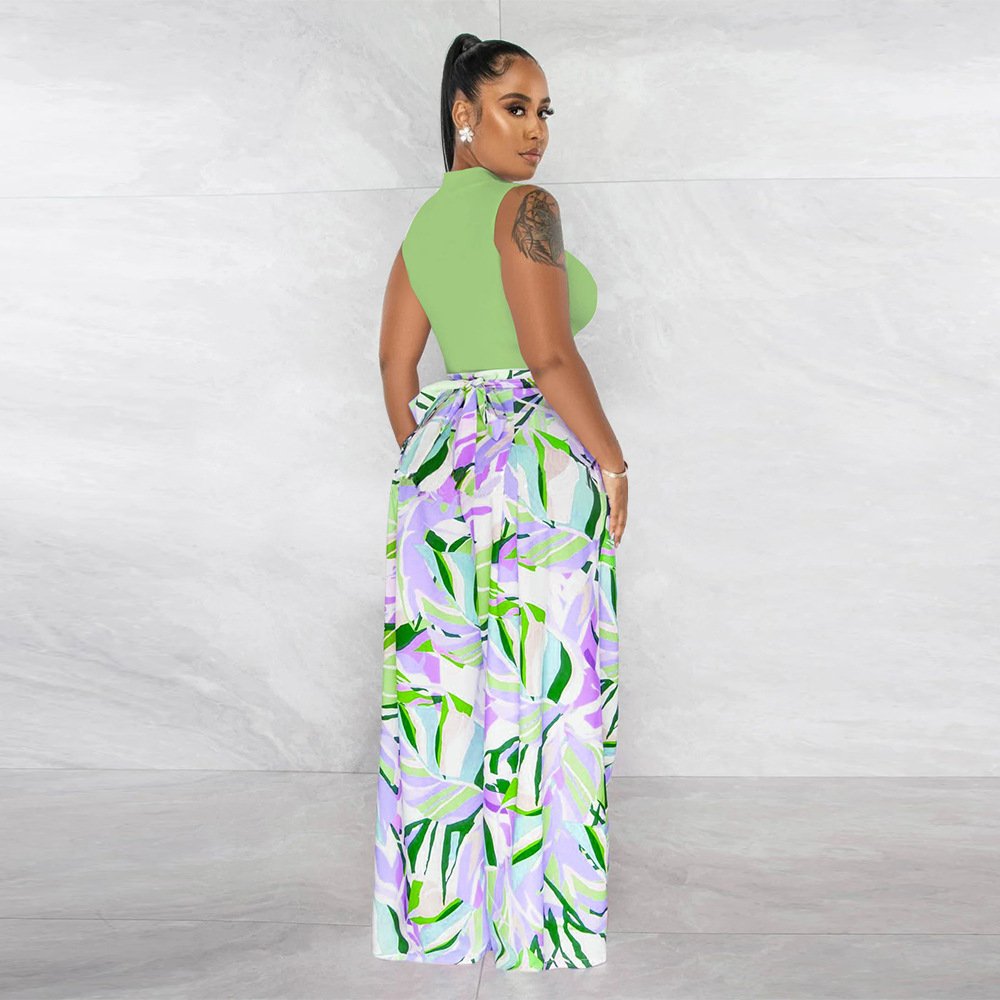 QuiteS 2023 New Fashion Relaxed Crop Long Sleeve T Shirt Top Pant Suit Casual Wide Leg Women Two Piece Sets