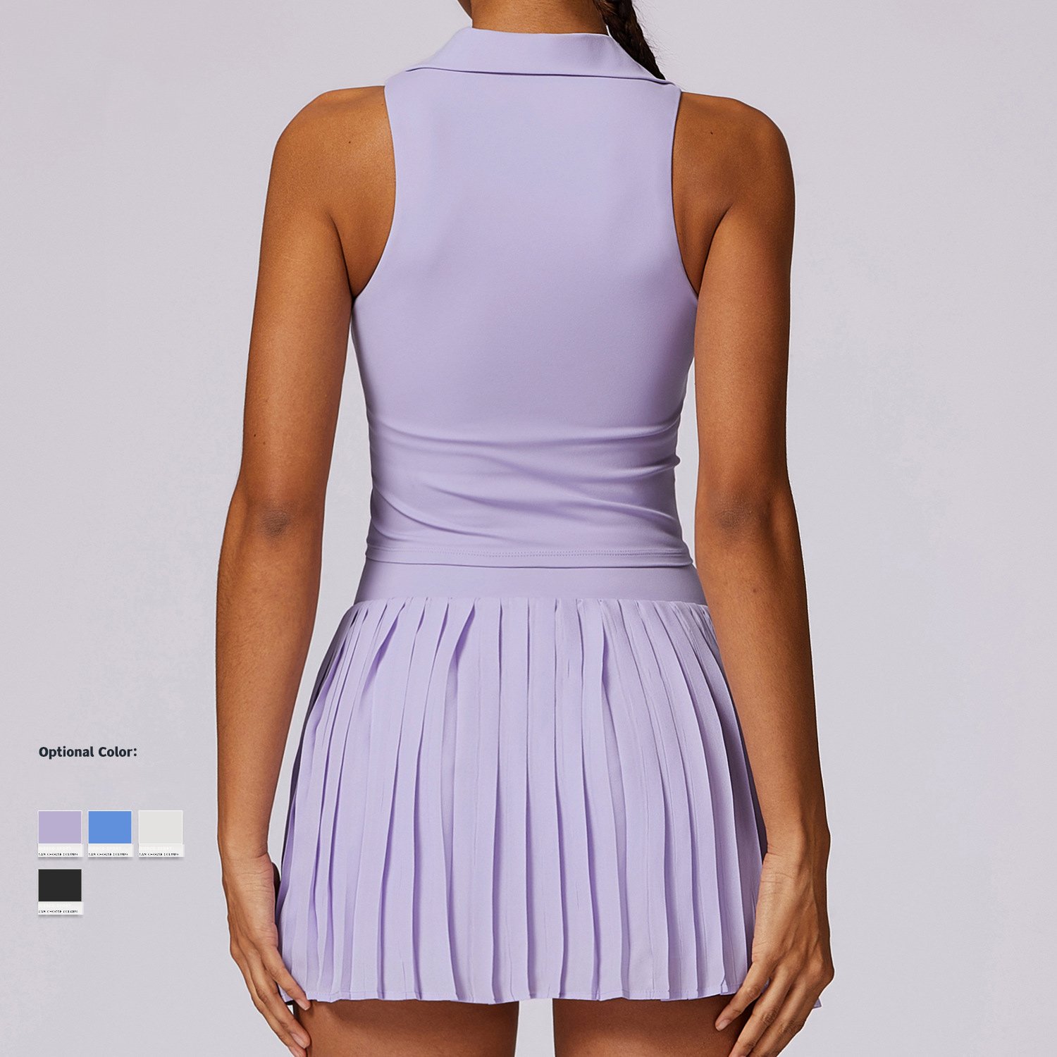 Women Golf Sets Quick Drying Sleeveless Top Sports Skirt 2 Pieces Tennis Sets High Quality Workout Gym Fitness Sets For Women