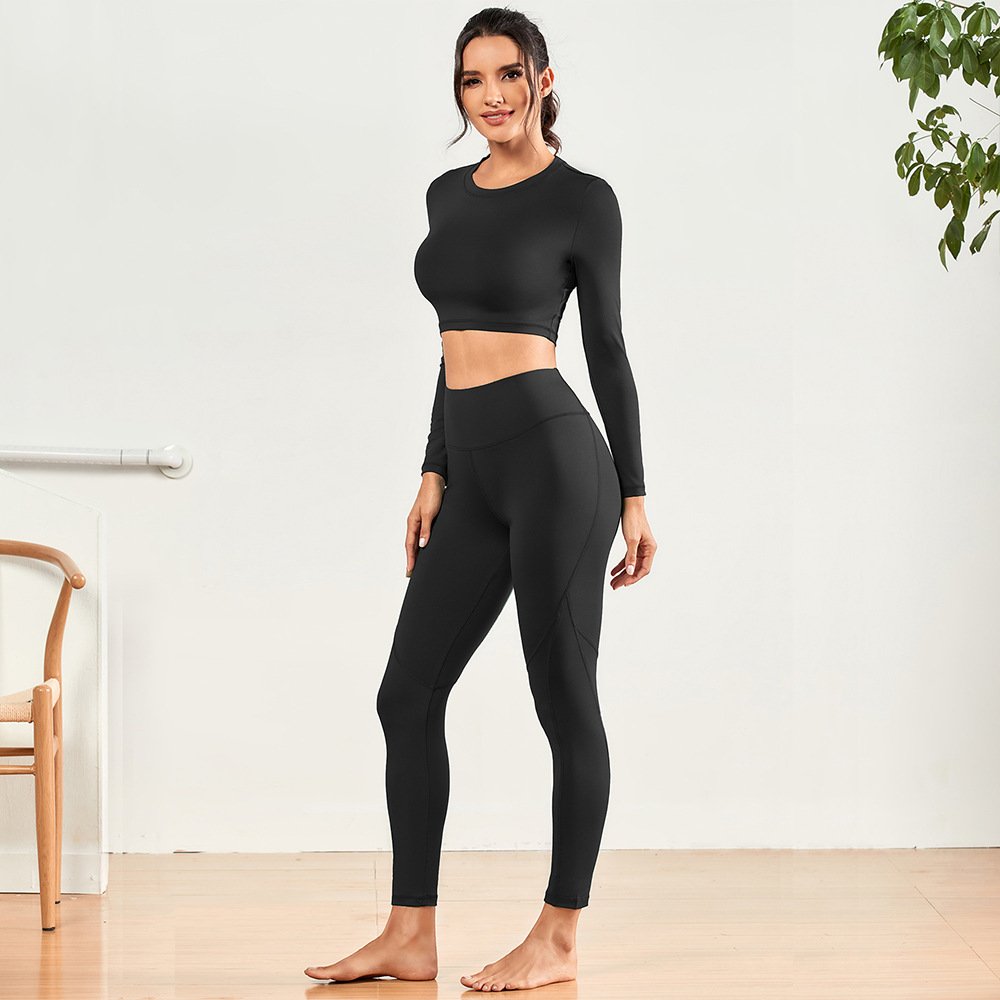 Women's yoga suit set High Elastic Custom solid color Logo Fitness Clothing Gym Workout Clothing Women plus size yoga sets