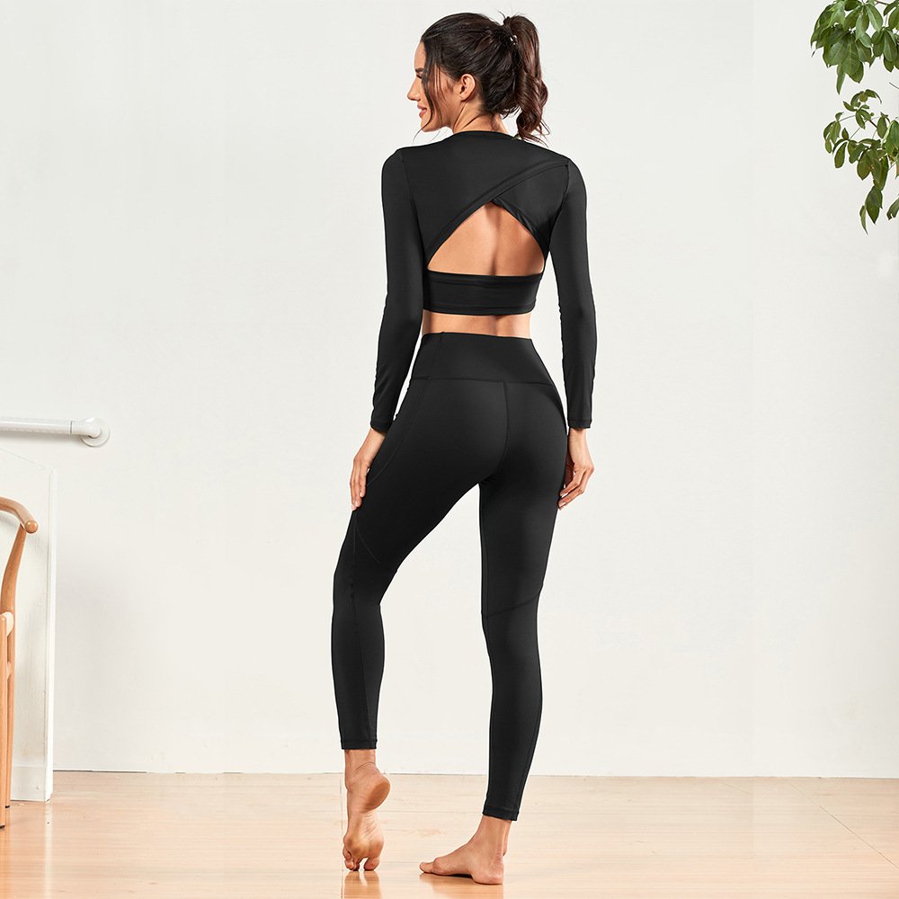 Women's yoga suit set High Elastic Custom solid color Logo Fitness Clothing Gym Workout Clothing Women plus size yoga sets