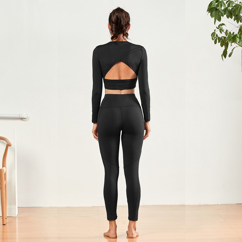 Women's yoga suit set High Elastic Custom solid color Logo Fitness Clothing Gym Workout Clothing Women plus size yoga sets