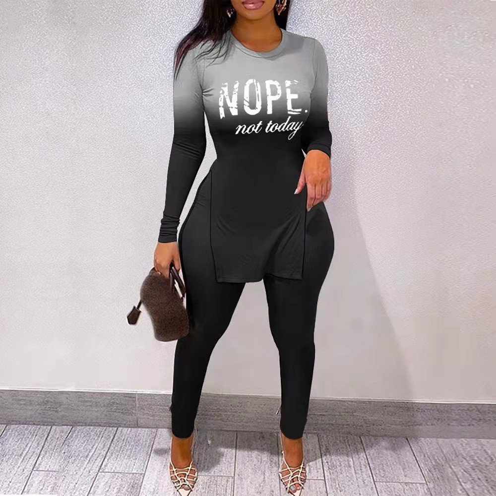 Womens Fall Clothing Women's Clothing Sets Fashion Love Two Piece Sets Cotton Two Piece Pants Suit Women's Sets