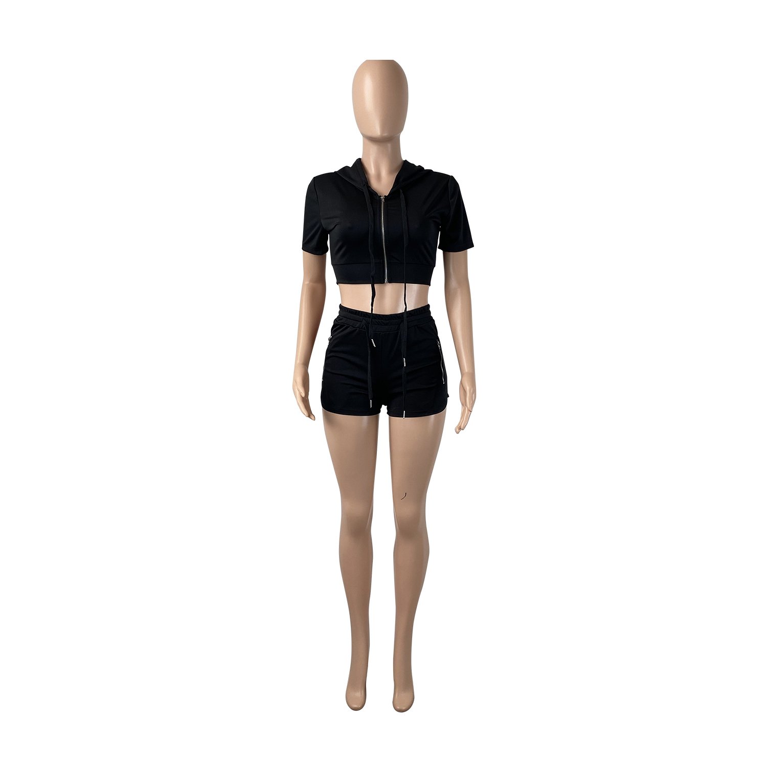 Women Shorts Set Casual Solid Color Hoodie Shorts Sweat Suits Sport Running Biker 2 Piece Short Set women outfits matching set
