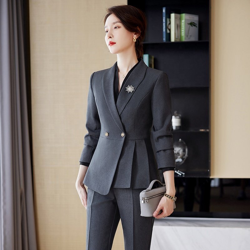 Spring Autumn Women'S Sets Pant Suit Office Ladies Elegant Formal Wear Two Piece Set Female Business Suits