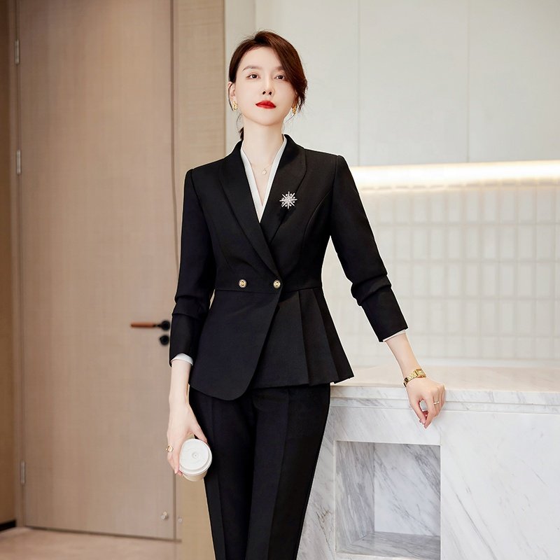 Spring Autumn Women'S Sets Pant Suit Office Ladies Elegant Formal Wear Two Piece Set Female Business Suits