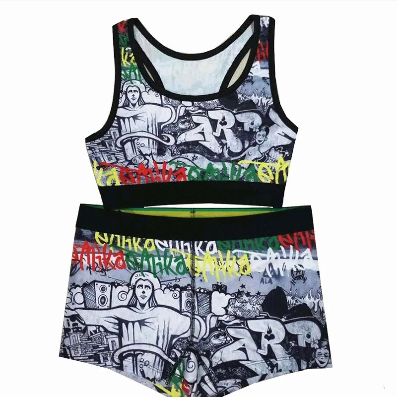 OEM ODM Women Panties Thong Sexy Sport Casual Two Piece Set Custom Crop Top summer Clothes Women's Underwear