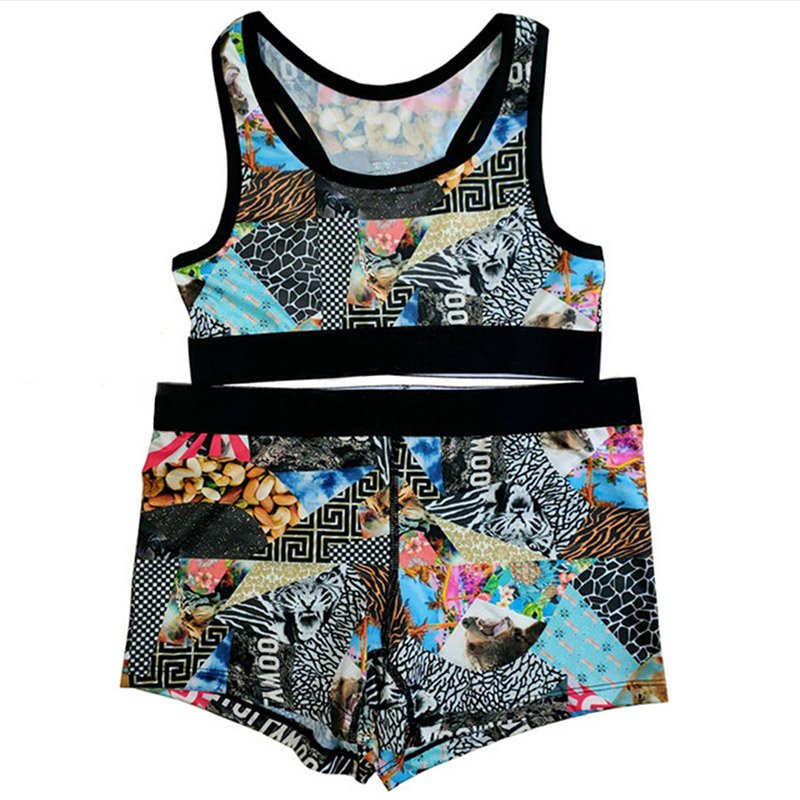 OEM ODM Women Panties Thong Sexy Sport Casual Two Piece Set Custom Crop Top summer Clothes Women's Underwear