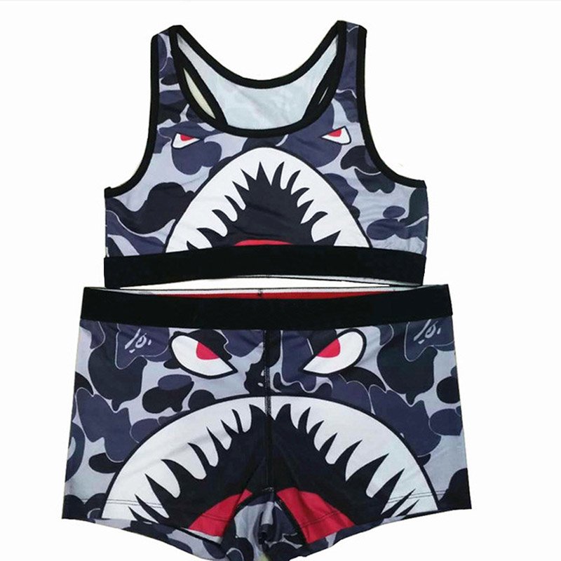 OEM ODM Women Panties Thong Sexy Sport Casual Two Piece Set Custom Crop Top summer Clothes Women's Underwear