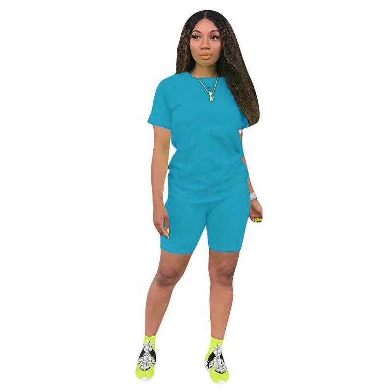 Wholesale 2023 New Two Piece Outfit Set Solid Color Sports Jogger Custom Tracksuit Suit Custom Logo 2 Piece Set Women