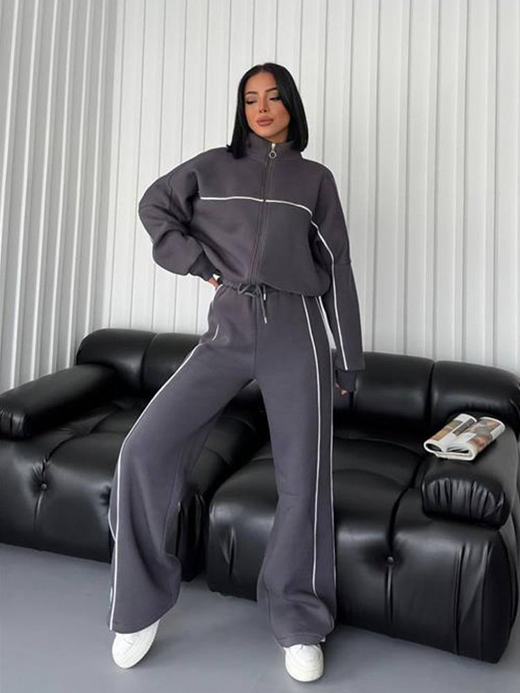 Solid Lady Coats Quilted Jacket Thick Warm Custom Sportswear Sets Baseball Bomber Jackets Winter Zip Up Jacket For Woman 2024