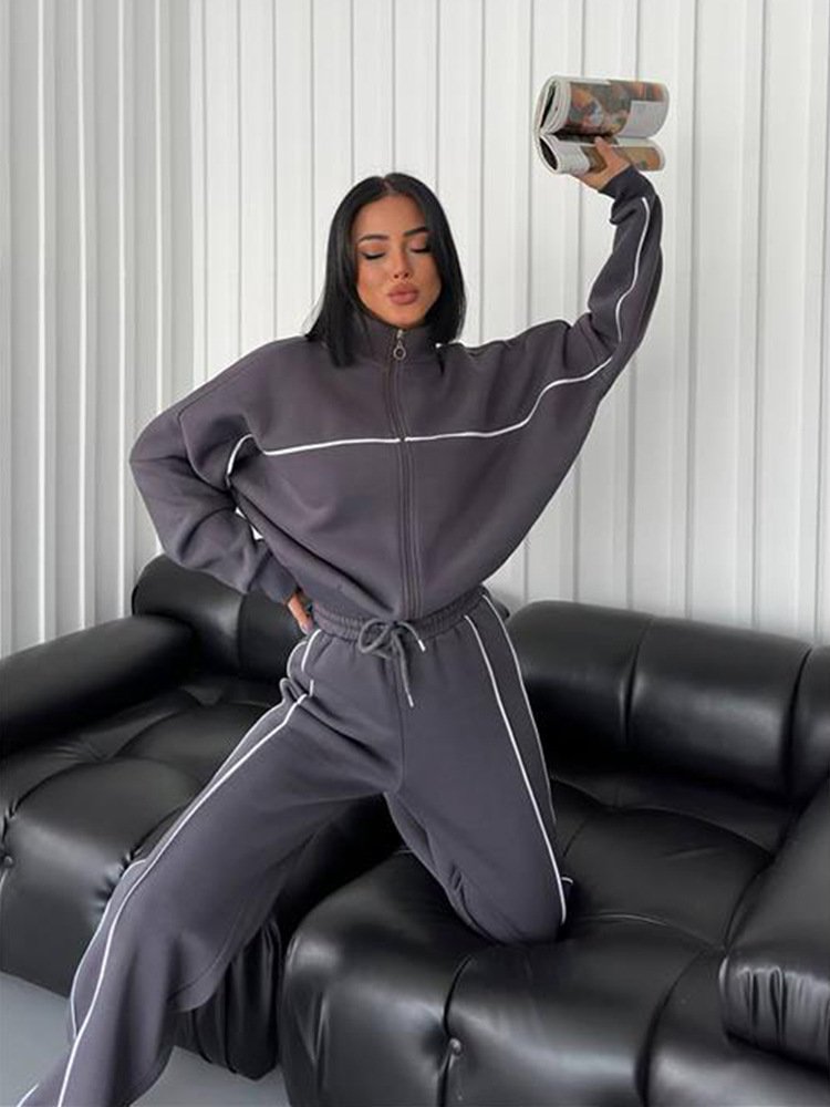 Solid Lady Coats Quilted Jacket Thick Warm Custom Sportswear Sets Baseball Bomber Jackets Winter Zip Up Jacket For Woman 2024