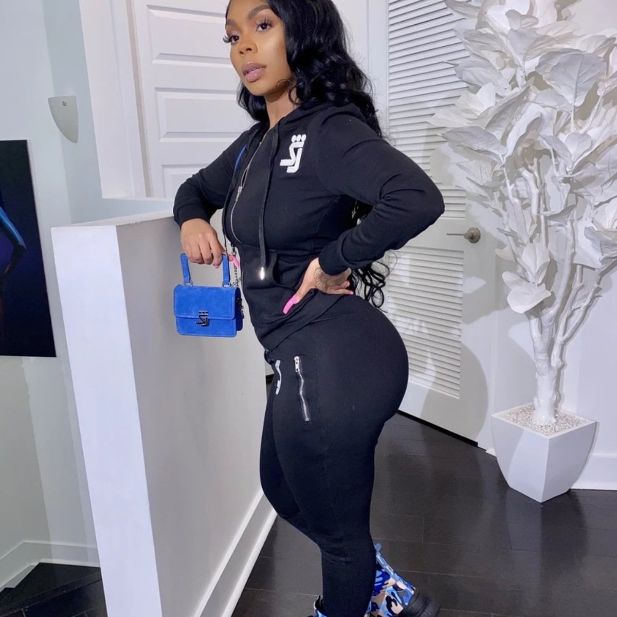 Casual Street Style New Women's Hoodie Casual Sportswear 2 Pieces Set Sport Plus Size Wear For Lady