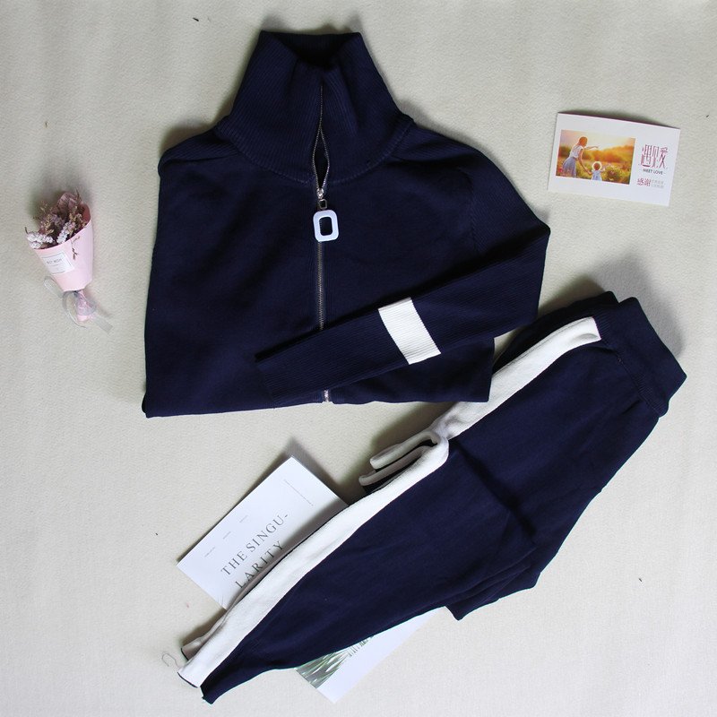 Boutique Wholesale 2024 Autumn New Style Temperament Slim Fit Long Sleeved Sweater Sports Fashion Knitted Pants Women's Set