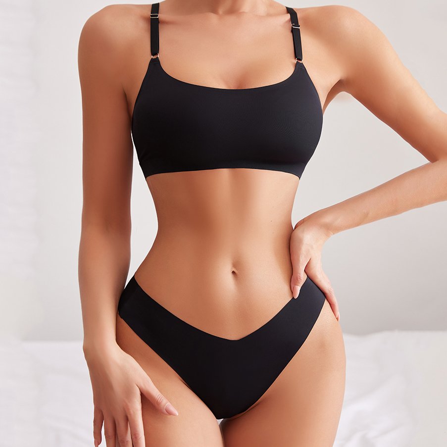 Hot sell Bras Manufacturer Bralette Set Sostenes Sin Costura Thong Wireless Bra And Panty Set Women's Underwear