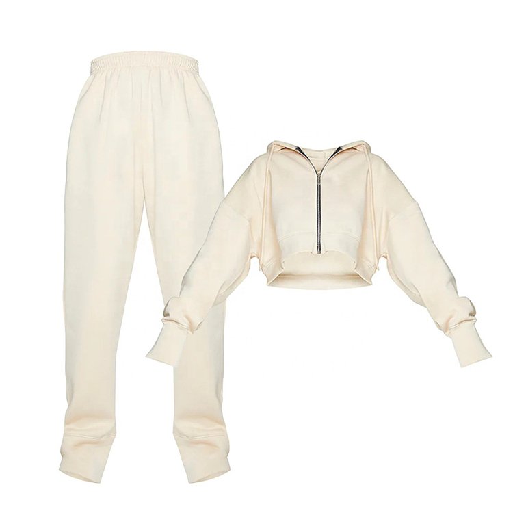 Women's Sets Cropped Hoodie Straight Leg Joggers womens 2 piece outfit two piece sets Sports Tracksuits For Women