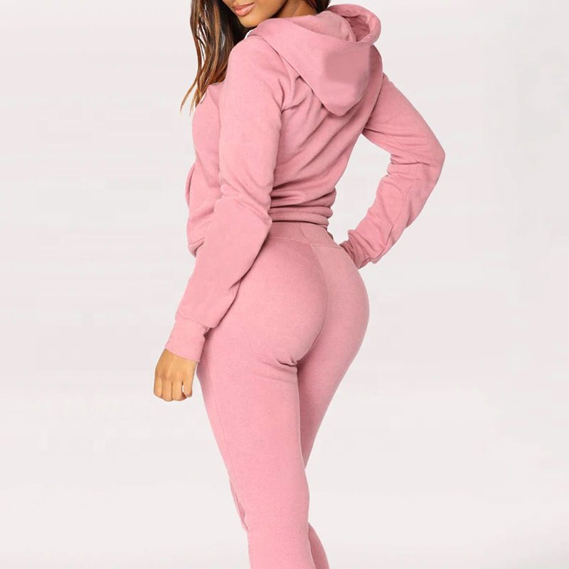 Autumn Women Thicken Warm Women's Sets 2 Piece Sports Jogger Zipper Hoodies Sweatshirt Trousers Suit Set Winter Tracksuit