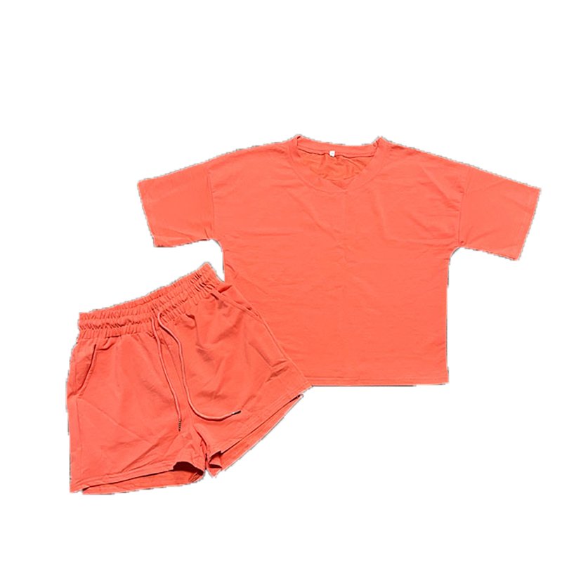 Crop Top T-Shirt Biker Short Pant Set Women 2022 T Shirt Jogger Set Custom Ladies Women 2 Two Piece T Shirt And Short Sets