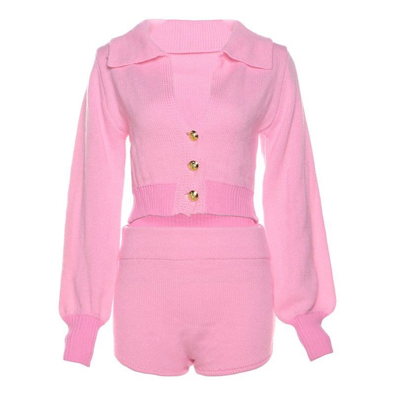 2024 Women Crop Tracksuits Knit Outfits Bodysuit 2 Piece Set Women Knitted Outfits Long Sleeve Stretch Sweater Women's Sets