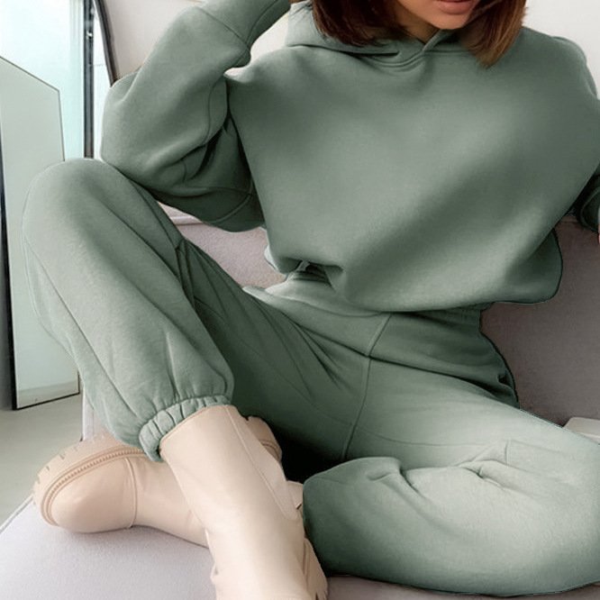 2024 New Jogger Plain Blank Hoodie Tracksuits 2 Piece Plus Size Custom 3d Puff Printing Logo Gym Outfits Sexy Boxy Women'S Sets