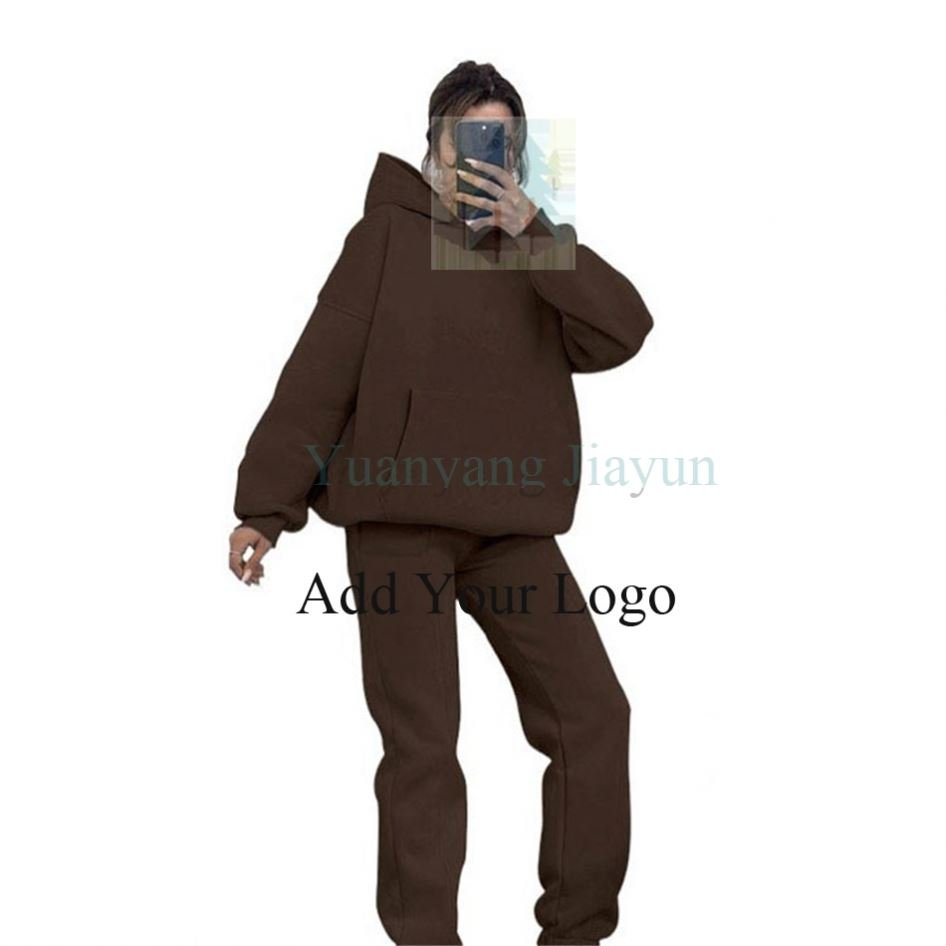 Women's sets 2024 custom logo women ed hoodie sets high quality 2 piece crewneck sweatshirt and joggers set