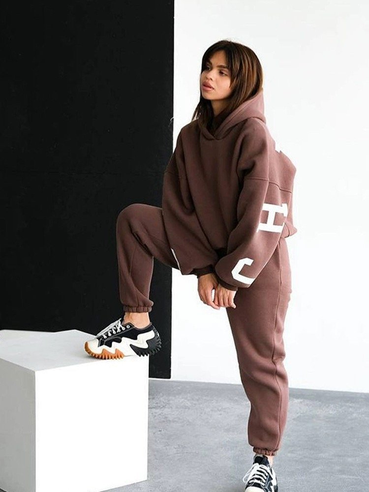 Custom Logo Hoodies And Sweat Pants Jogger Set 2 Two Piece Set Sweatpants And Puff Printing Hoodie Set embroidery hoodie