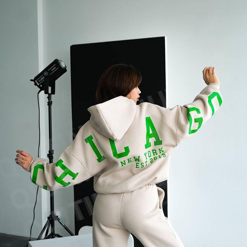 Custom Logo Hoodies And Sweat Pants Jogger Set 2 Two Piece Set Sweatpants And Puff Printing Hoodie Set embroidery hoodie