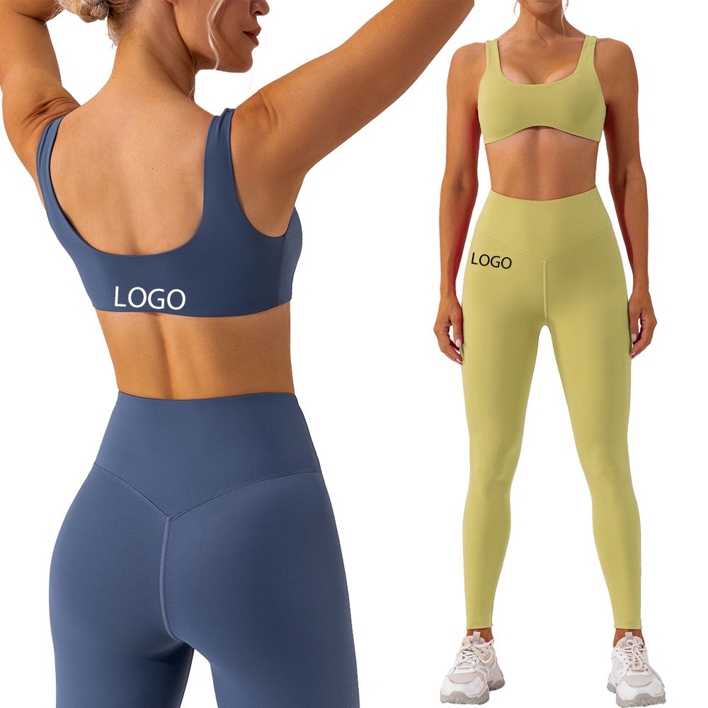 2021 Newest fall sport wear custom two pieces sweatsuit with logo gym yoga sets fitness leggings for women