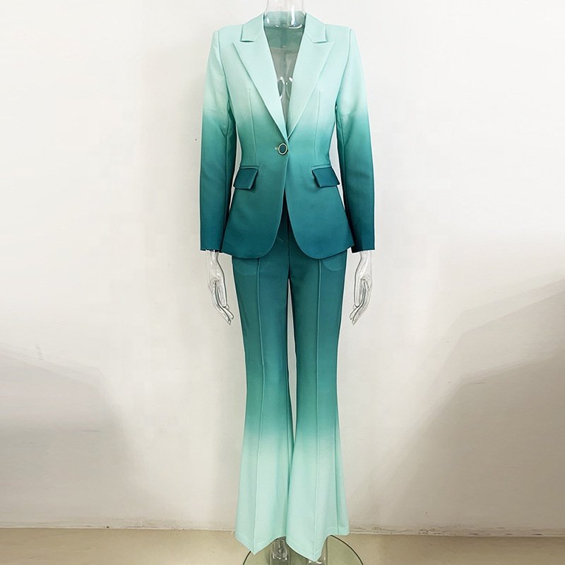 Top Quality Fall 2023 Plus Size 2 piece set Celebrity Runway Causal Blazer Set&Pants Women Blazers Ladies Suits Set Office Wear