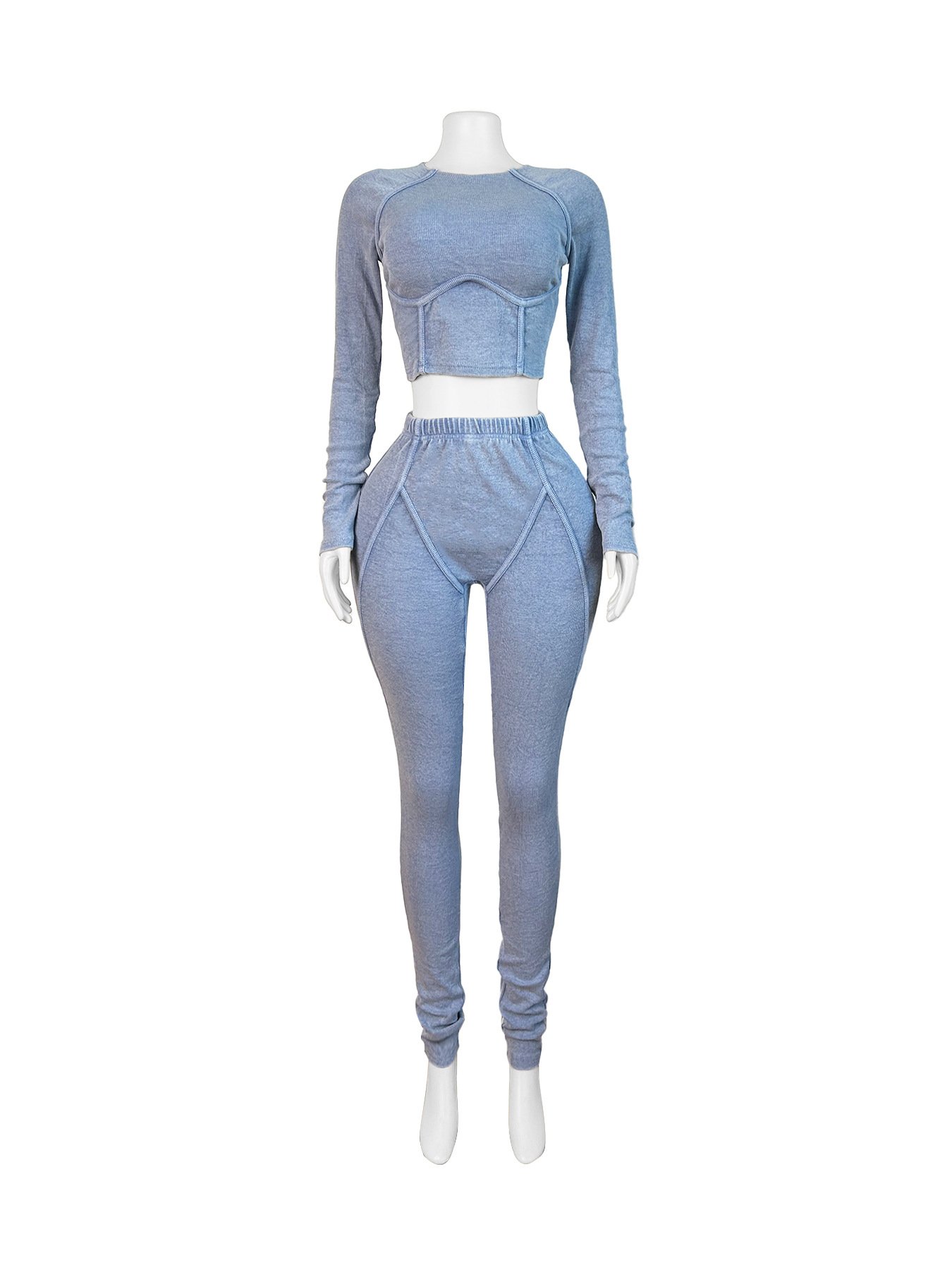 Autumn women clothing autumn wear cotton tracksuit set womens leggings and top ribbed women's sets