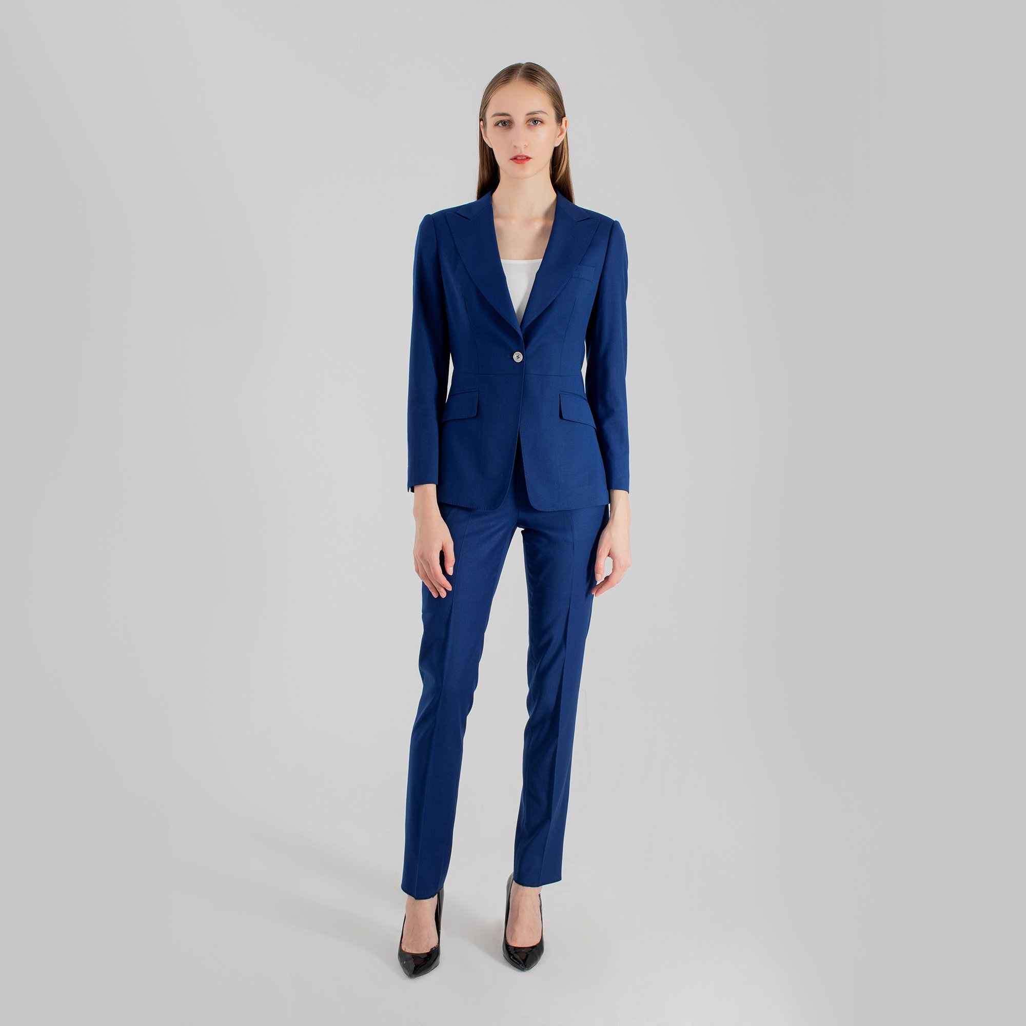 Custom Women's Worsted Wool Suit Jacket Formal Office Ladies Blazer Uniforms Business Pants Suits Sets