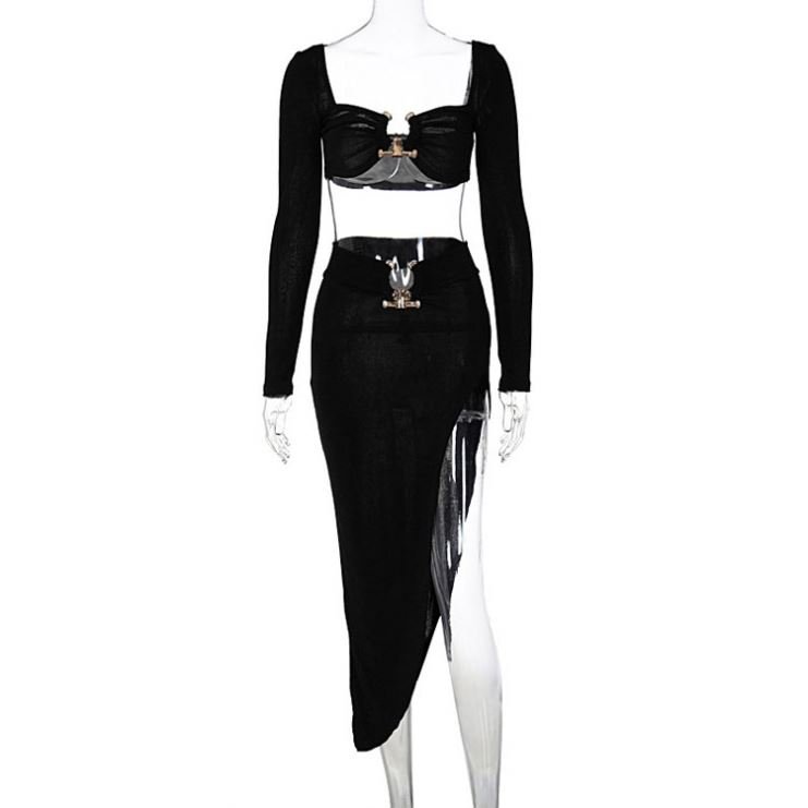 2024 New Women's Casual Velvet Dress Sexy Club Two-Piece Set with Halter Backless for Party XS Size Winter Fashion Print