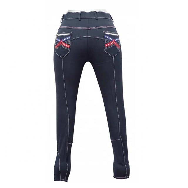 Ladies Denim Pants Decorative Pants With Crystal Detail Wholesale