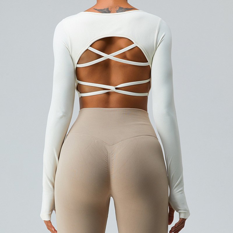 Wholesale Gym Fitness Sets Custom Woman Yoga Leggings 2 Piece Set Long Sleeve Top Sportswear Workout Yoga Sets For Women