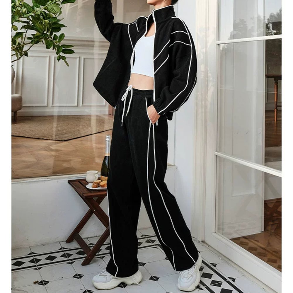 Women tracksuit sweatsuit set casual 2 piece jogger set women fleece custom women's sets
